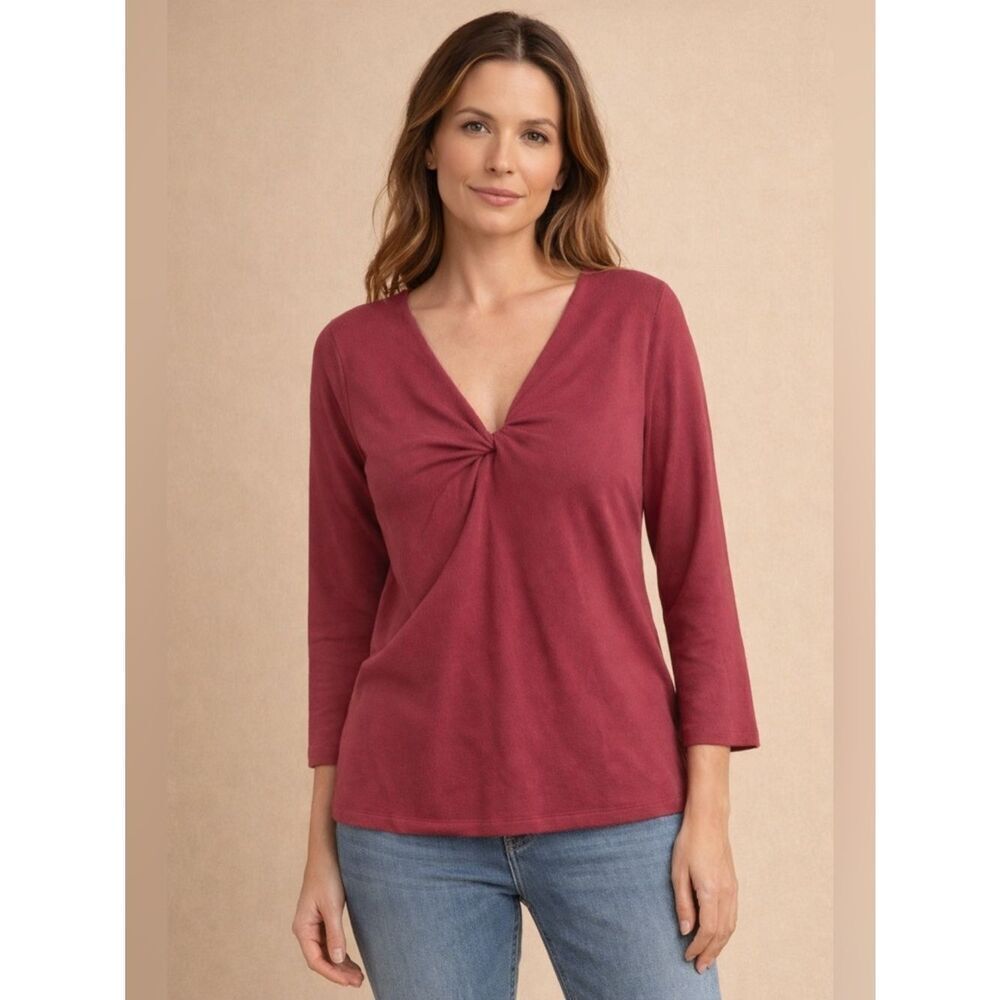 J Jill Twist Front Stretch Top size L